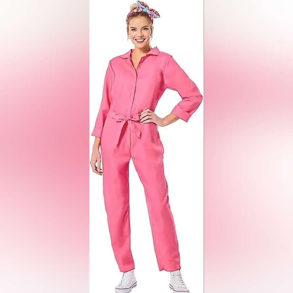 Pink Long Sleeve Jumpsuit